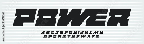 Modern Geometric Font Bold Italic Alphabet Slanted Square Letters Set for Dynamic Sport Logo Title Headline. Automotive Typographic Design, Tech Startup Typography. Vector typeset.