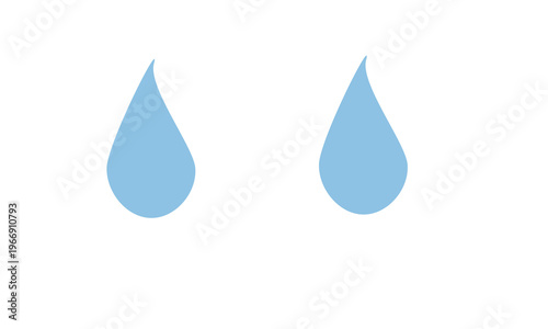 Bilde på lerret Two Blue Water Drops on Transparent Background
