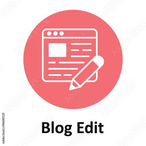 Blog Edit Vector icon which can easily modify or edit