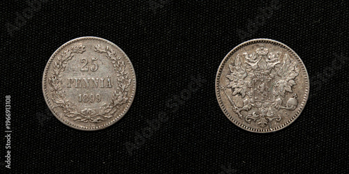 antique silver coin 25 pence