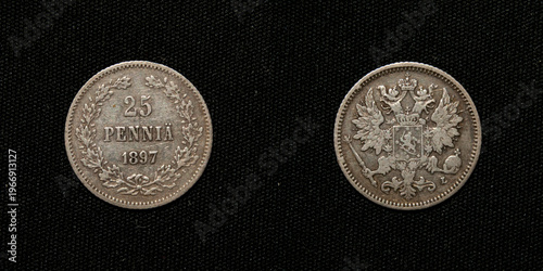 antique silver coin 25 pence