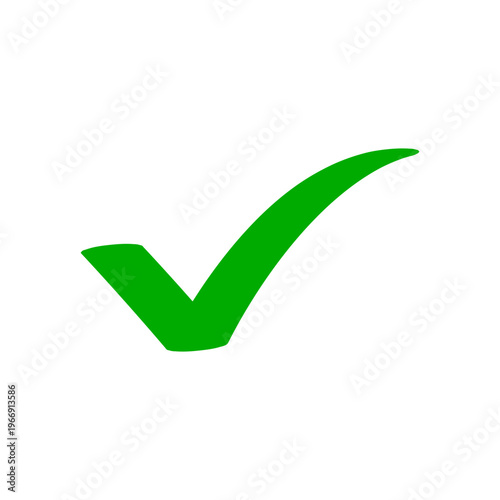 Simple green checkmark icon representing approval, completion, and correctness for digital design.