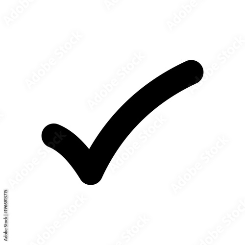 A simple black checkmark icon, suitable for indicating confirmation or correctness.