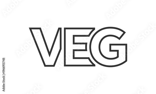 VEG logo design template with strong and modern bold text. Initial based vector logotype featuring simple and minimal typography. Trendy company identity.