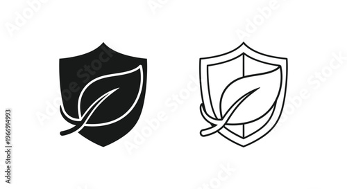 a shield with a leaf on it Vector
