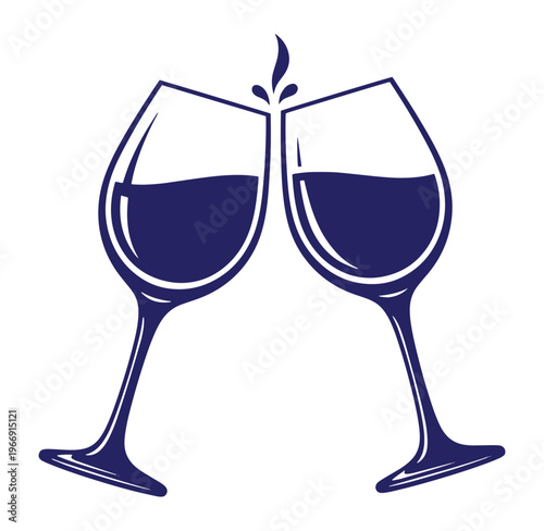 wine glasses with red wine clinking together in a toast gesture