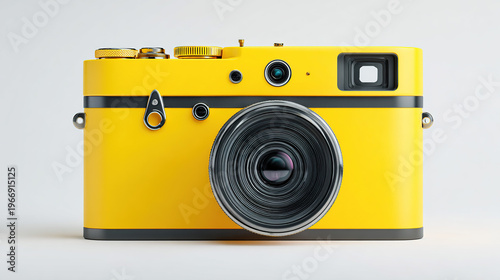 Vintage Yellow Film Camera Close-up