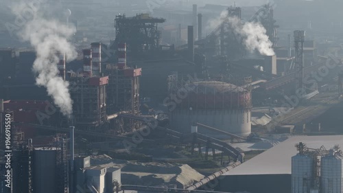 Aerial  View Oil Refinery Dunkirk France Energy Infrastructure Carbon Emissions Global Warming Climate Change Pollution