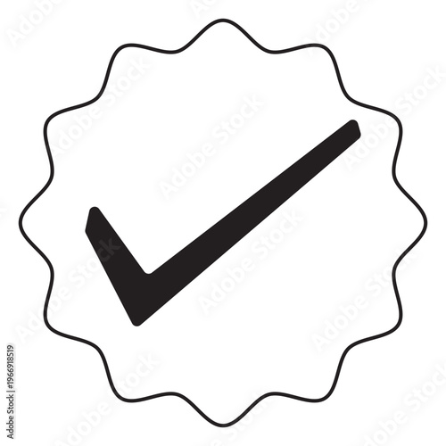 Black Checkmark Circle Icon. Approval, Verified and Success Symbol. Perfect for user interface design, mobile apps, websites, and branding projects.