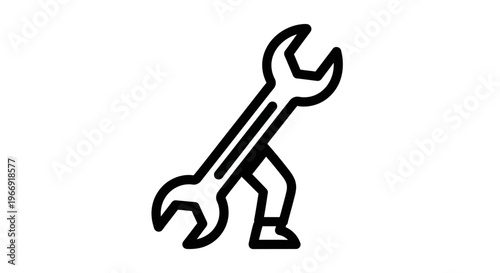 Two wrenches are displayed in a minimalist icon style against a plain white background, highlighting simplicity and functionality.