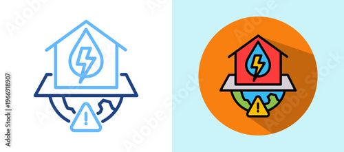 Oil Crisis lineisometric color illustration