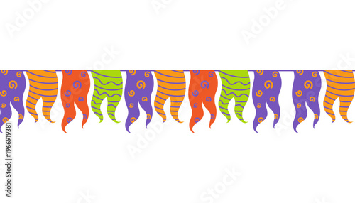 A colorful octopus tentacle banner illustration on a white background