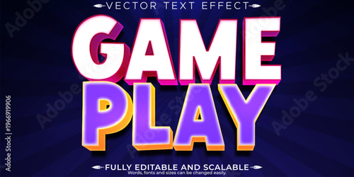 Arcade editable text effect, editable game and retro text style