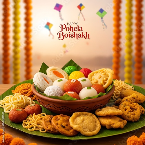 Traditional bengali sweets and snacks for pohela boishakh celebration