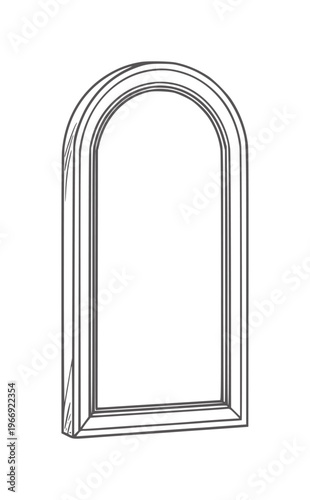 Archway doorway outline architectural perspective view