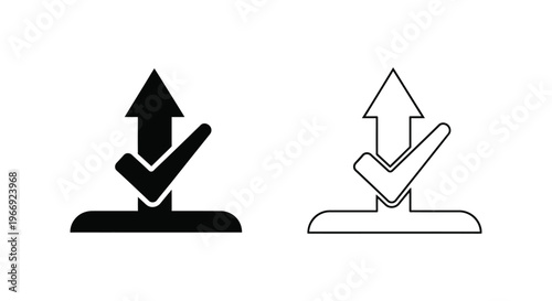 black and white checkmark with arrow icons Vector
