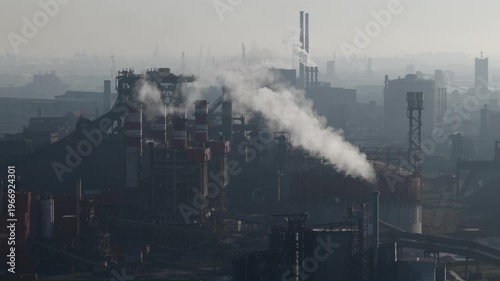 Aerial  View Oil Refinery Dunkirk France Energy Infrastructure Carbon Emissions Global Warming Climate Change Pollution