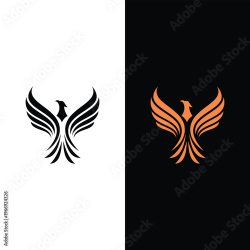 phoenix bird wings logo template
