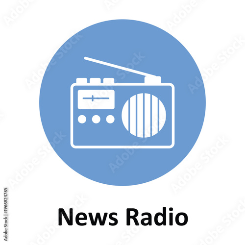 News Radio Vector icon which can easily modify or edit