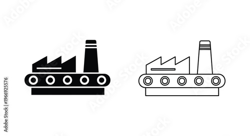factory ships with cargo holds and smokestacks Vector