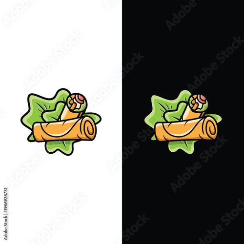 spring rolls with vegetable illustration