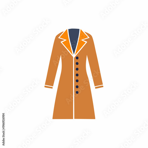 Illustration of a stylish long coat isolated on a white background