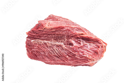 Raw Wild Boar meat, fresh Game Meat Isolated on white background. top view