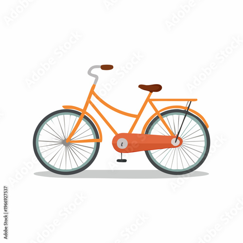 Orange bicycle illustration against a white background, isolated and ready for graphic design use.