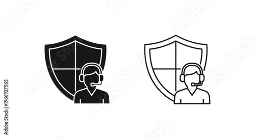 a man wearing a headset with a shield Vector