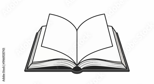 An open book with blank pages