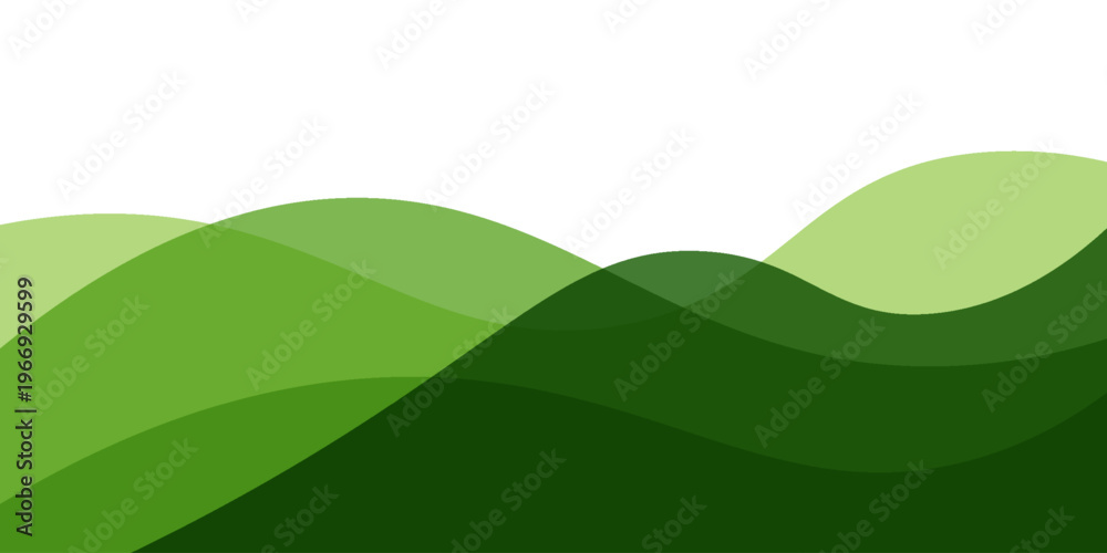 Obraz premium Green Abstract Fluid Wave Background with Geometric Gradient Vector Design