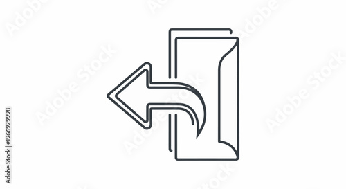 Simple line art of a return arrow pointing left from an open document