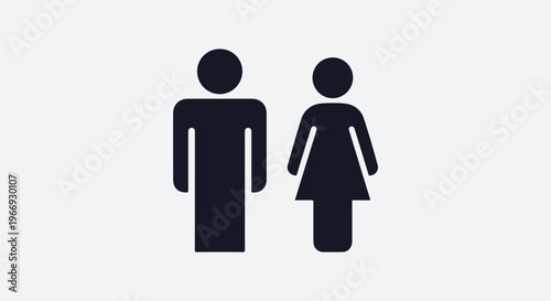 Silhouettes of male and female figures on a white background