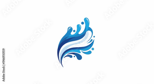 Dynamic blue water splash with layered waves and droplets