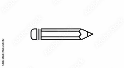 Simple outline drawing of a graphite pencil with a sharpened tip
