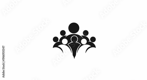 Stylized abstract group of figures forming a cohesive, upward-pointing shape