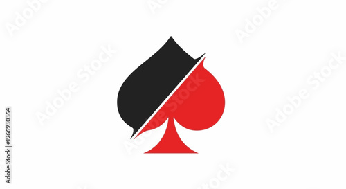 Spade symbol in red and black on white background
