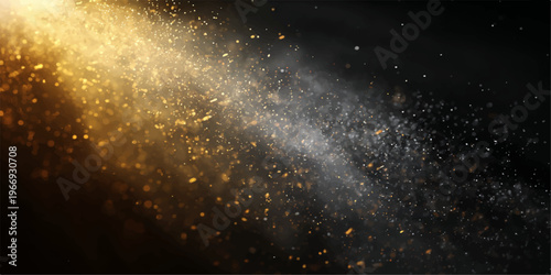 Abstract water drops on a glass surface reflecting a dark blue night sky filled with bright stars and a glowing nebula across the deep cosmic universe