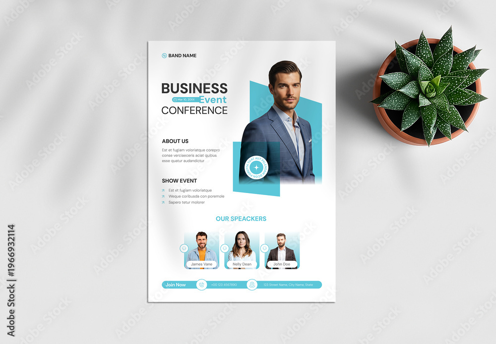 Event Conference Flyer Template Layout Stock Template | Adobe Stock