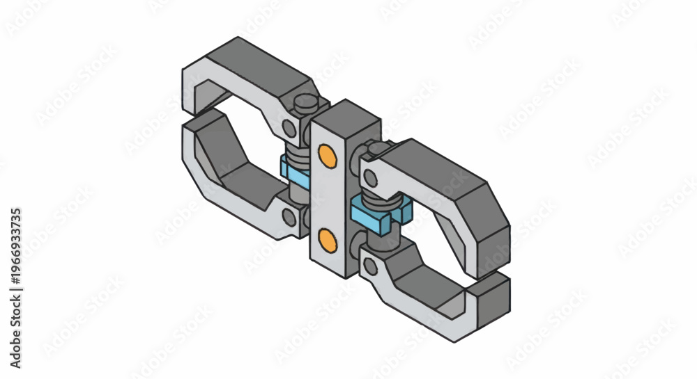 Naklejka premium Industrial Robotic Gripper Mechanism for Automation.