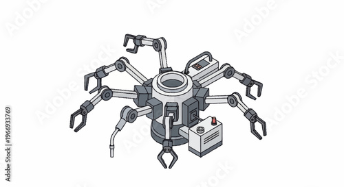 Advanced Robotic Arm Machine with Multiple Manipulators.