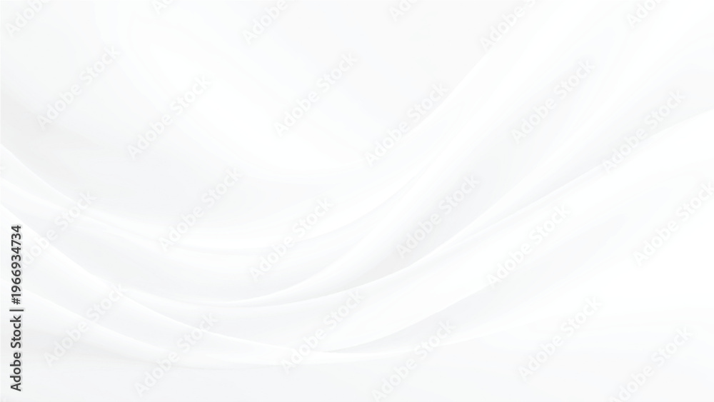 Fototapeta premium Smooth white fabric waves flowing gently creating soft folds and curves in elegant simple design