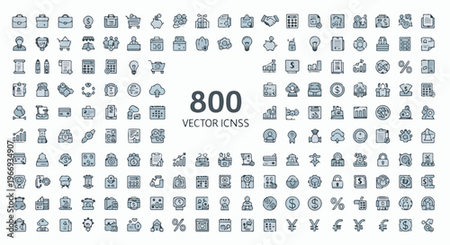 Collection of 800 business and finance vector icons