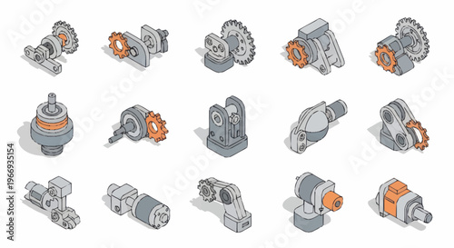 Collection of Industrial Mechanical Components and Mechanisms.