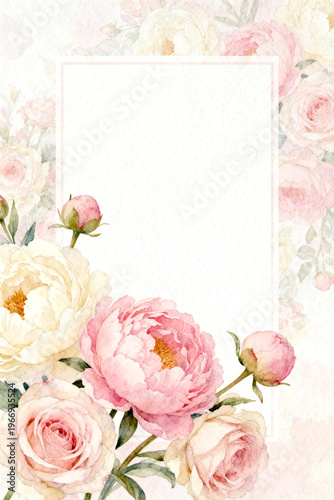 Soft Botanical Watercolor Background with Neutral Aesthetic Composition.
