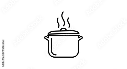 Steaming Pot Icon - Cooking, Boiling, and Hot Food Preparation