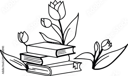 vector illustration of a reading book
