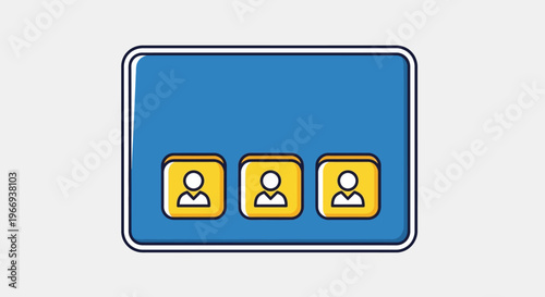 Team Members Selection Concept, Business People Icons on Blue Background