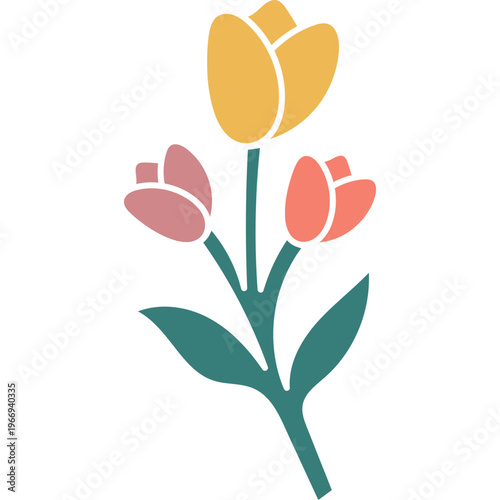 Minimalist Tulip Flower Illustration