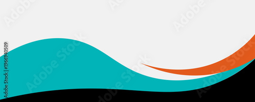 Abstract Teal And Orange Wave Design Banner With Black Accent For Modern Graphics vector illustration eps10